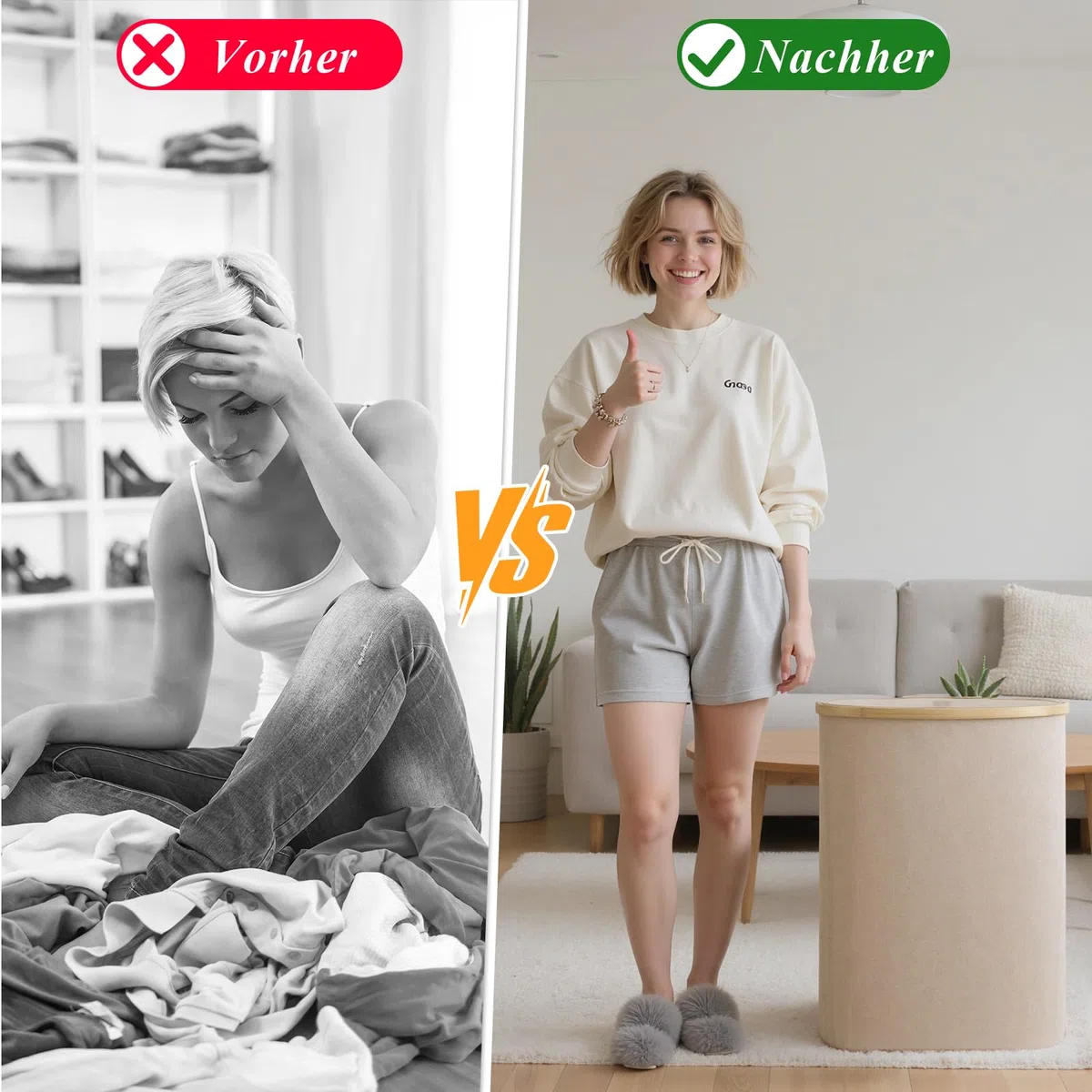 80L Wäschekorb Schmaler Wäschesammler aus Bambus mit Deckel, Faltbare Wäschebox/Wäschetonne für Bad & Schlafzimmer, Robuster Schmutzwäschebehälter für Haushalt