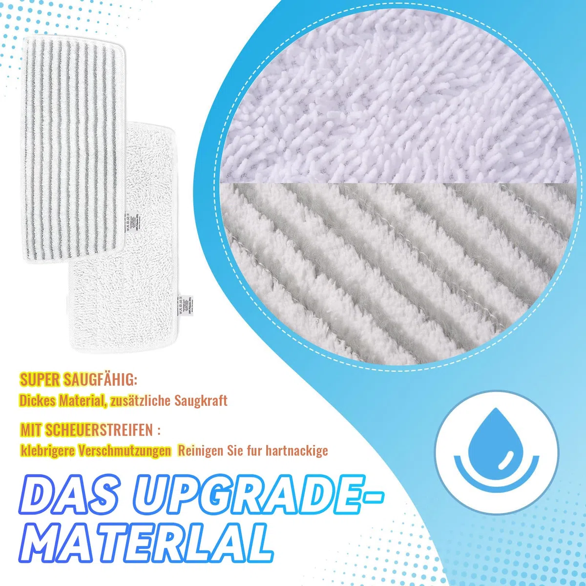 10 Stück für Vileda Steam PLUS XXL Dampfreiniger Ersatzbezüge, Waschbar Mikrofaser Ersatzbezug Kompatibel mit Vileda Steam XXL Dampfreiniger - für Vileda Dampfreiniger Ersatzbezüge (5 Grau + 5 Weiß)
