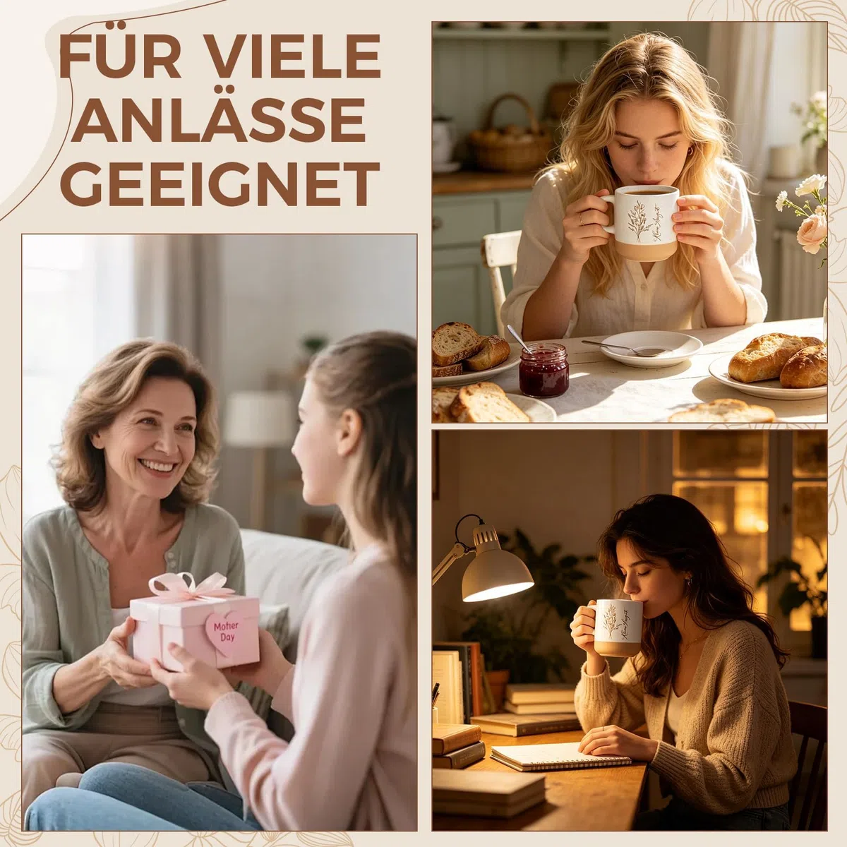 Geburtstagsgeschenk für Frauen - Entspannung Geschenk für Frauen Keramik Tasse Kleine Auszeit Tasse 400ml – Modernes Design Kaffeebecher für Büro Homeoffice Sofa & Wellness Momente (Kleine Auszeit-B)