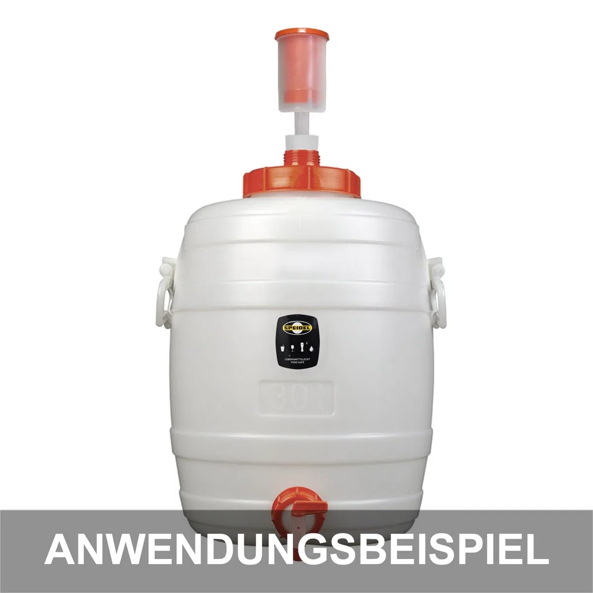2 x Gärspund inklusive Stopfen original Speidel für Getränke und Mostfässer, Gärröhrchen Gäraufsatz, Wein Bier Herstellung Sauerkraut Gären Kimchi