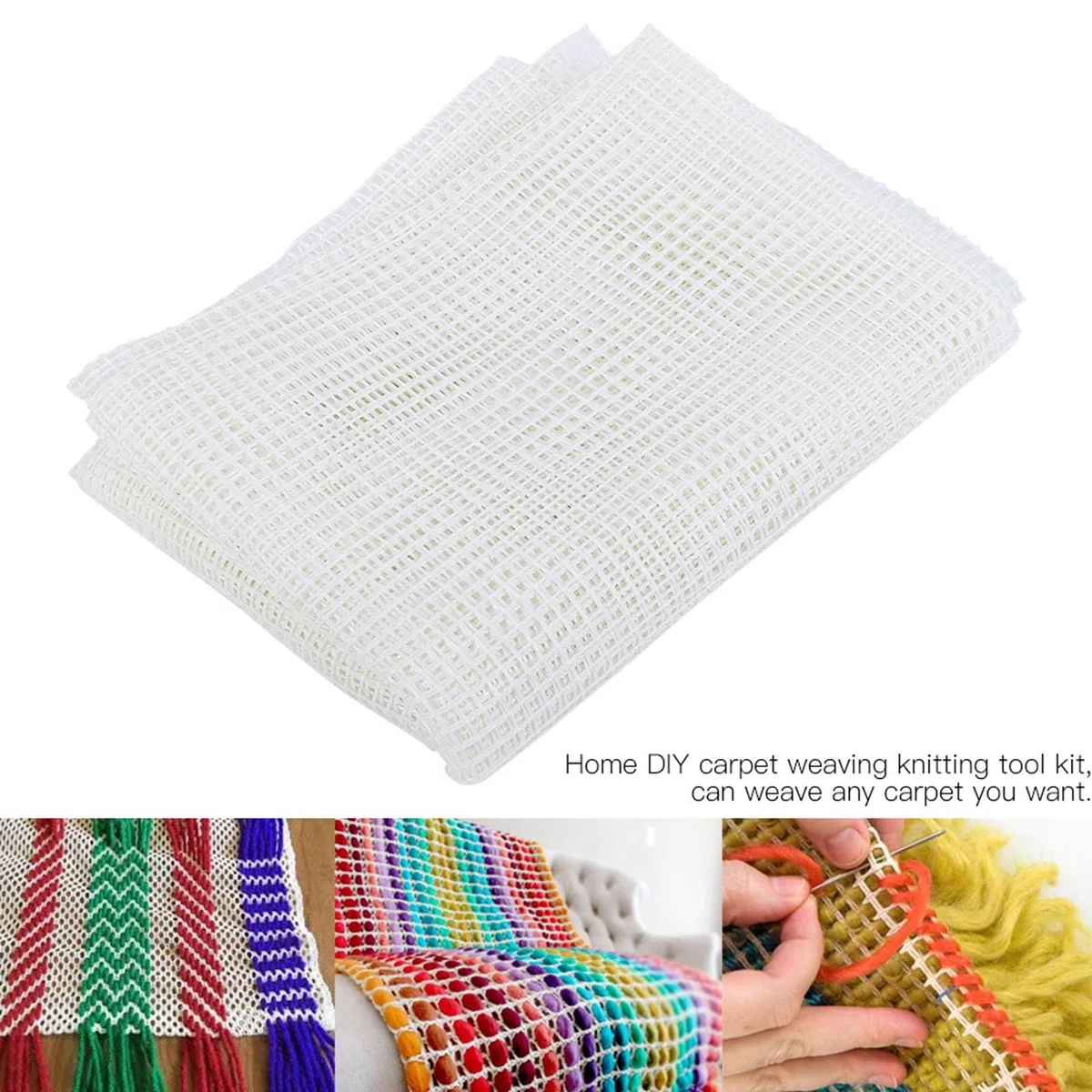 Bulk Teppich Hooking Mesh Latch Hook 150x100cm mit Holzgriff | Glasfaser Häkeln Mesh für DIY Teppichherstellung Teppich Stickerei Werkzeug für Wandteppich und Bodenbelag