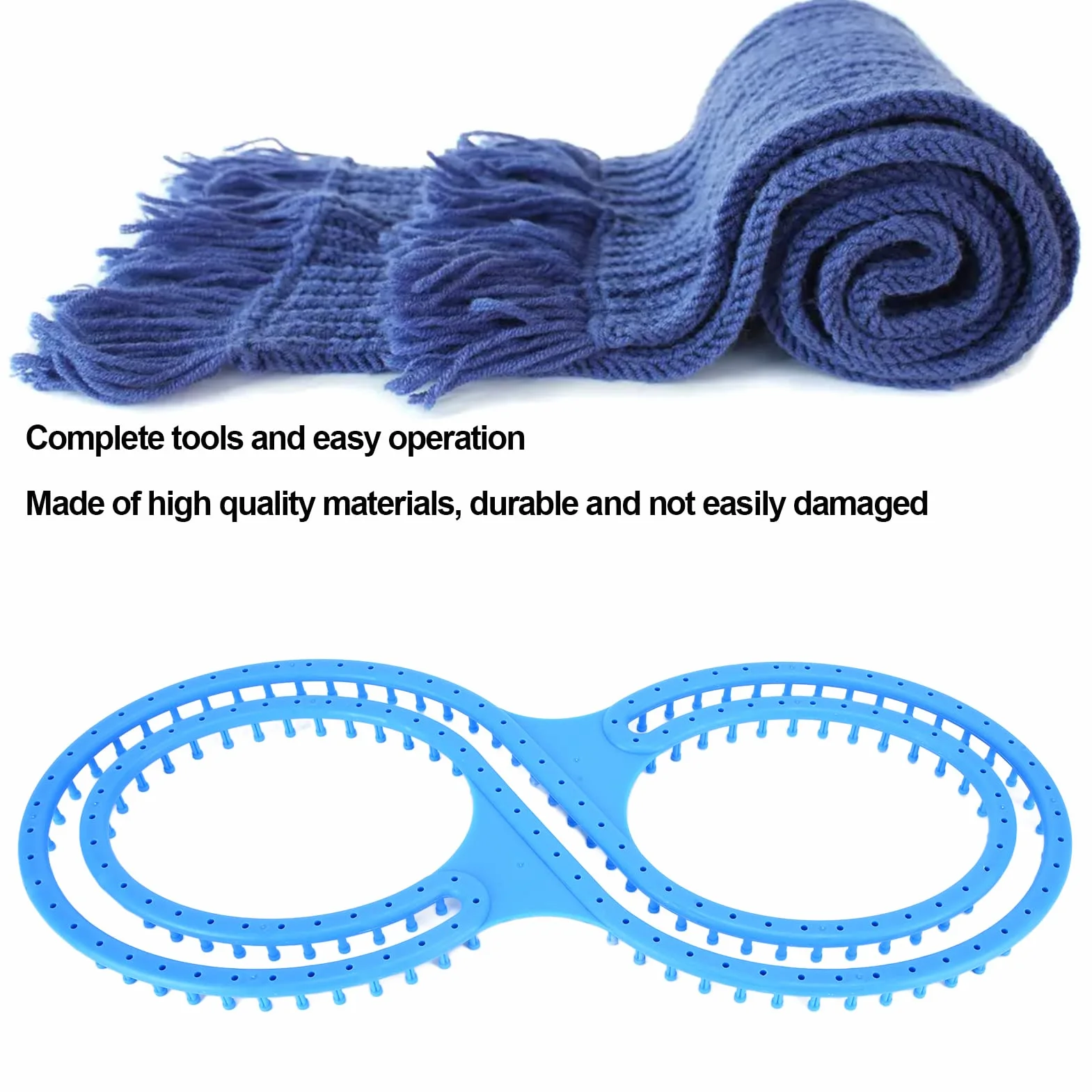 Ejoyous Strickwebstuhl, 8-f?rmiges Strickrahmen Webstuhl-Kit Lange Strickringe mit H?kelnadeln Knitting Set Strickring Set f¨¹r DIY-Decken Socken Schals M¨¹tzen Basteln