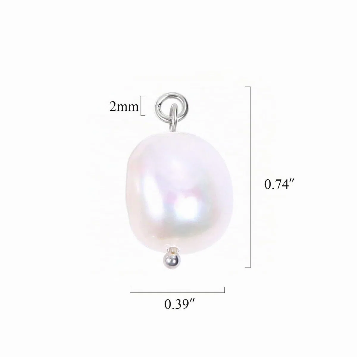 KISSPAT 6 Stück Weiße Süßwasserperlen Anhänger für DIY Schmuckherstellung, Barockperlen Anhänger Charms für Ohrringe Armband Halskette Armband Schlüsselanhänger(Silber Kaution groß)