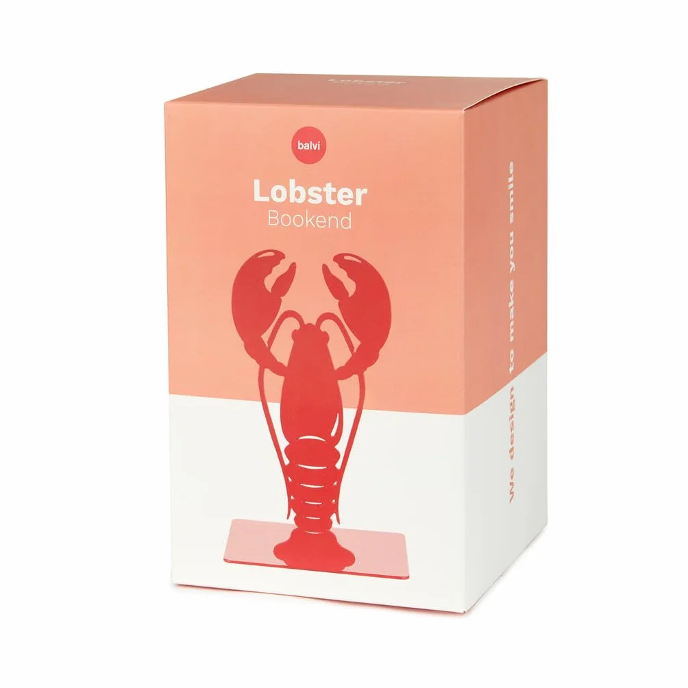 Balvi Buchstütze Lobster Rot Farbe Originelles Design in Form eines Hummers Metall