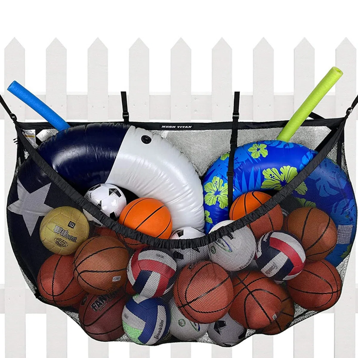 Faltbares Pool Aufbewahrungsnetz Groß, Polyester Hängenetz Tasche, Pool Organizer für Poolspielzeug, aufblasbare Gegenstände, Schwimmutensilien & Schwimmzubehör