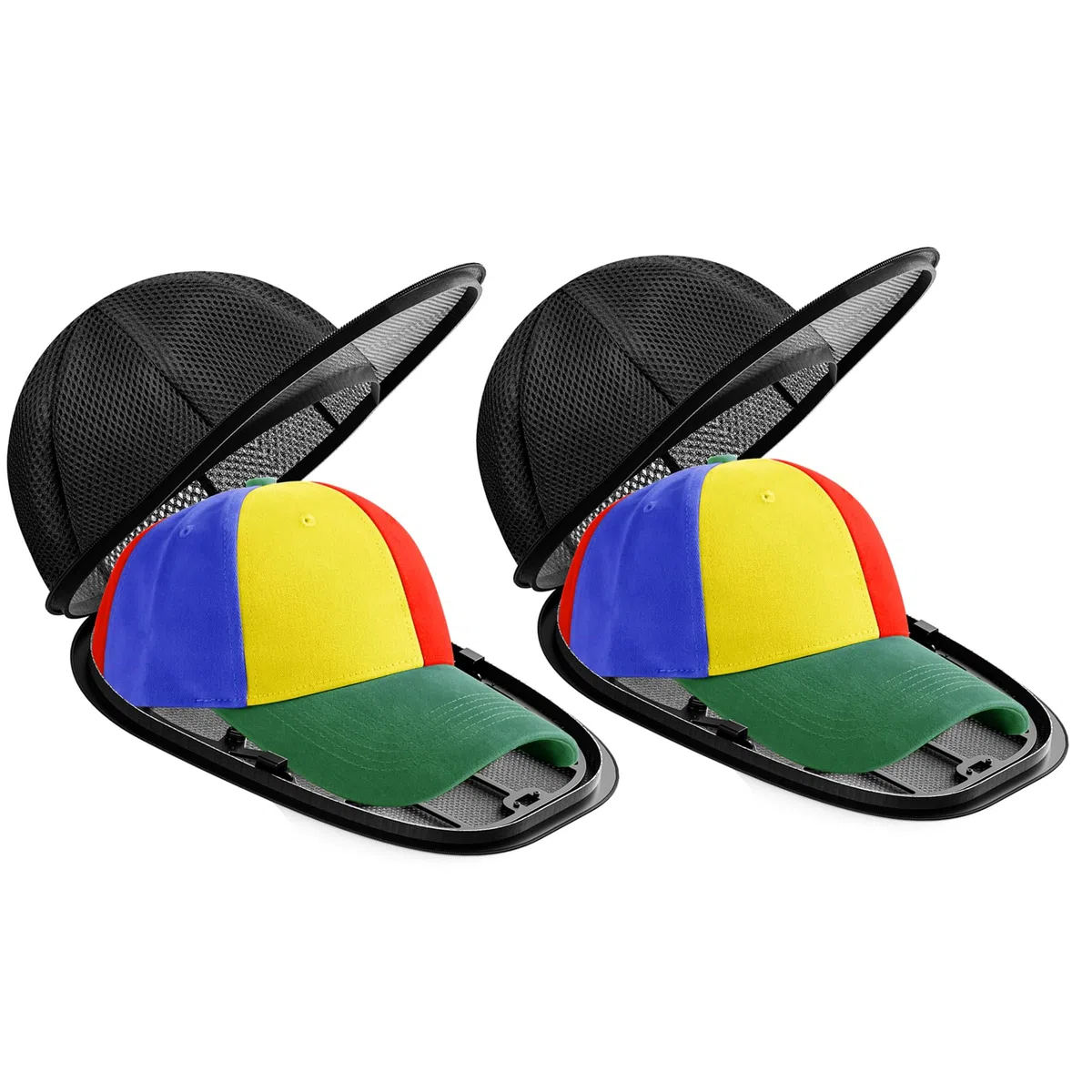 2 Stück Cap Waschmaschinen Form für Baseballkappen, Baseball Cap Waschen Form Hat Washer Cage Netz Spülmaschine Geschirrspüler, Hutwaschrahmen, Waschgestell Waschkäfig für Hut Reiniger