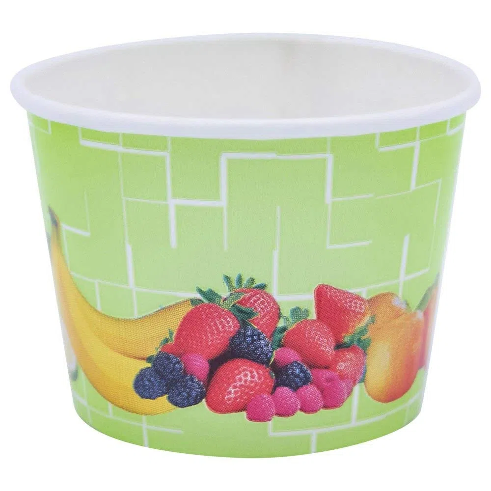 180 Eisbecher Pappe rund 140 ml Ø 73mm Höhe 52mm "Fruchtreigen"
