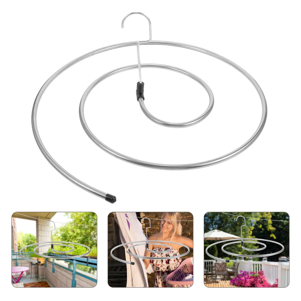 Outanaya 2 Stück Spiral Wäscheständer Für Bettwäsche Decken Und Badetücher Platzsparender Hängender Wäschebügel Mit Drehbarem Haken Für Haushalt Und Reise