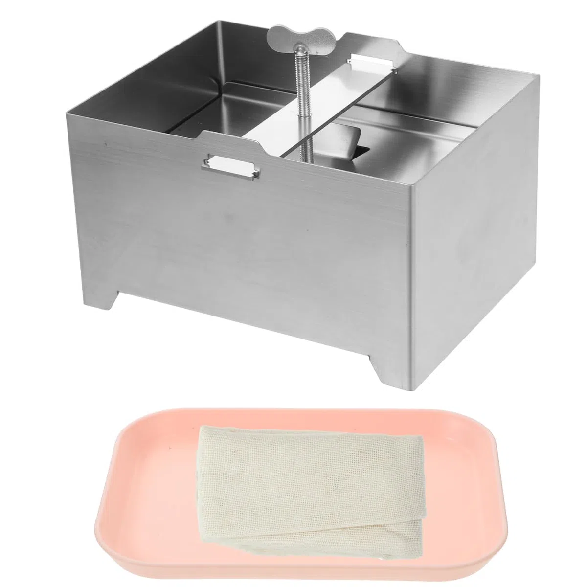 STOBAZA Tofupresse aus Edelstahl, 16 x 12 x 9 cm Pressform für hausgemachten Tofu, Paneer und Frischkäse, wiederverwendbare Küchenform
