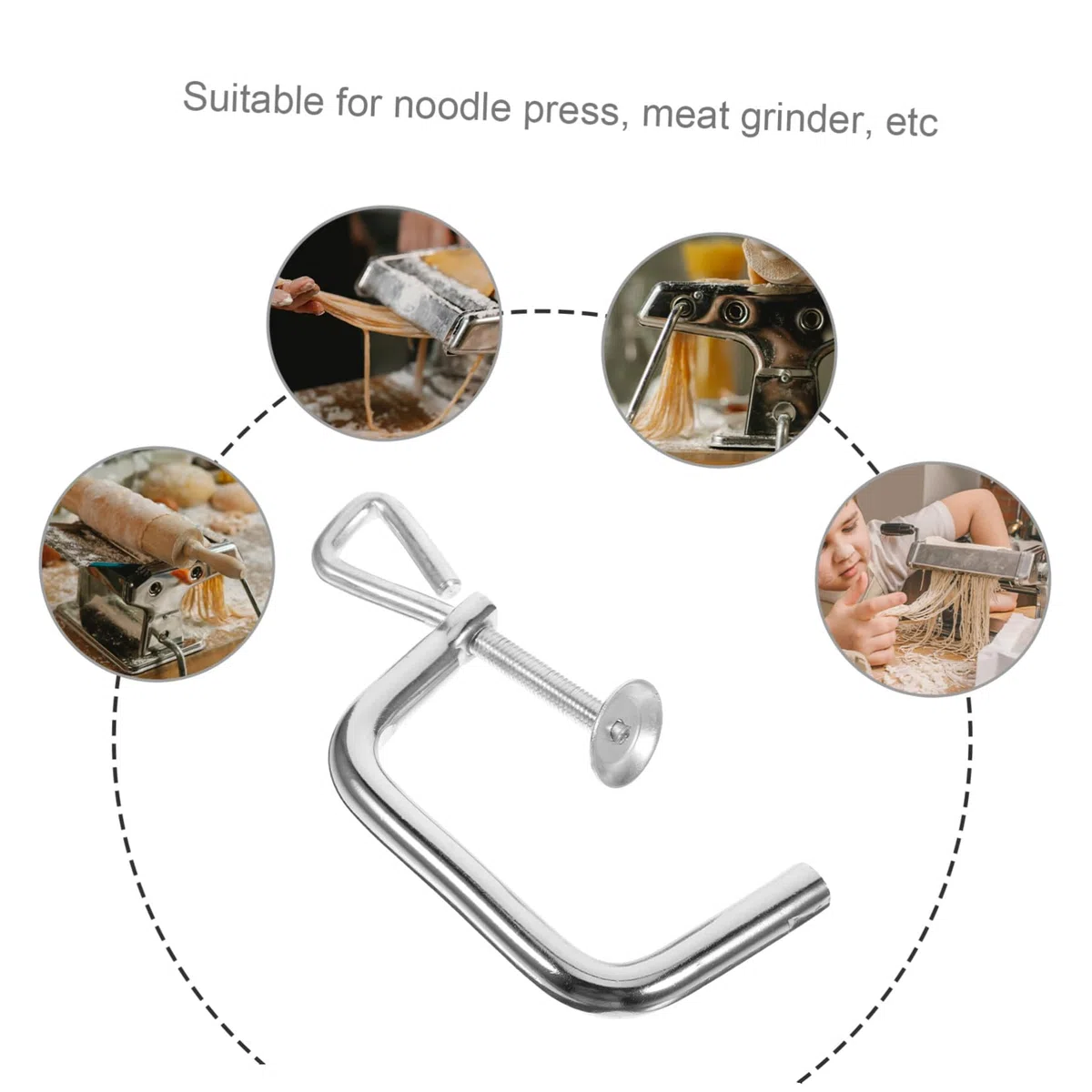 Ciieeo Universeller Pasta Maker Fixierclip 6.10X2.76X0.39In Metallklemme Zur Stabilen Befestigung Von Nudelmaschinen Ersatzteil Für Küche Und Haushalt
