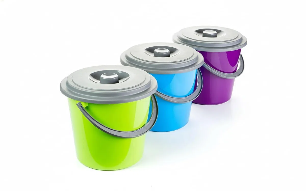 Eimer mit Deckel 10L 3er Set Lebensmittelecht | Haushaltseimer 10l Stabil mit Deckel | Garten Eimer mit Deckel 10l Putzeimer | Made in EU