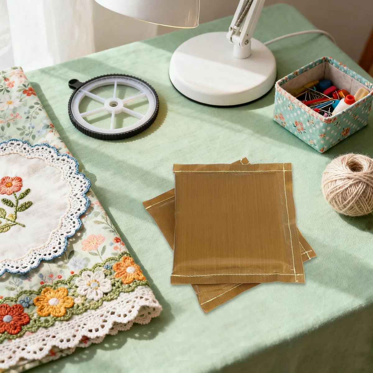 4 Stück Wärmepresskissen aus Hitzebeständigem Baumwollstoff Geeignet für Sublimation und Bügeln für Reinigung und Bekleidungsladen