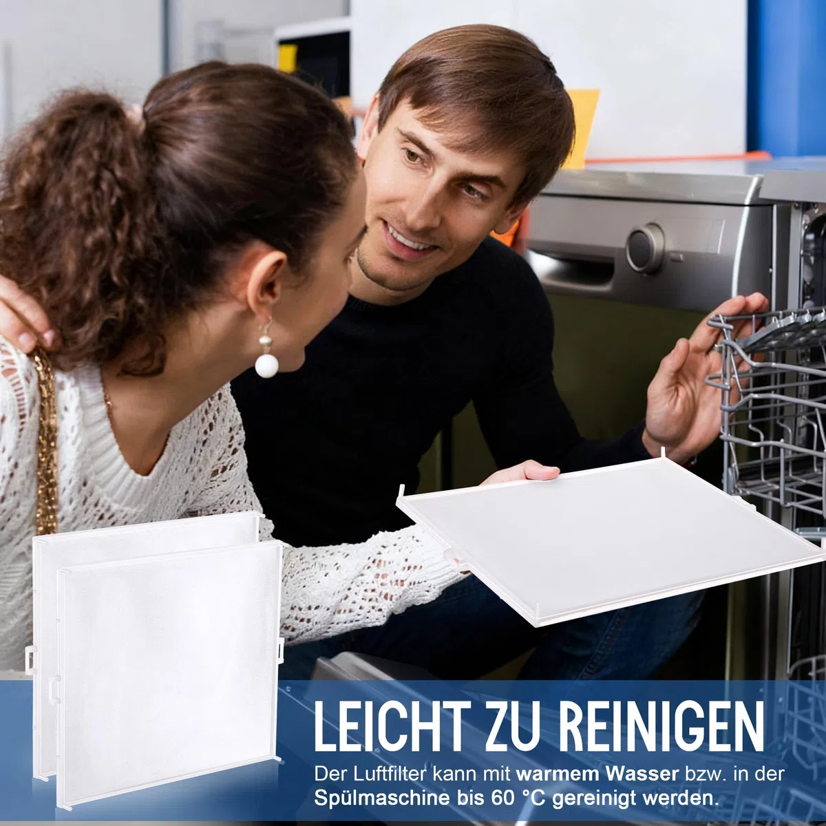 Enhon 2 Stück ErsatzLuftfilter Kompatibel mit Helios Badlüfter, Hohe Filterleistung Gegen Staub und Pollen, Kompatibel mit ELS Gebläseeinheit, Spülmaschinenfest, Easy Install