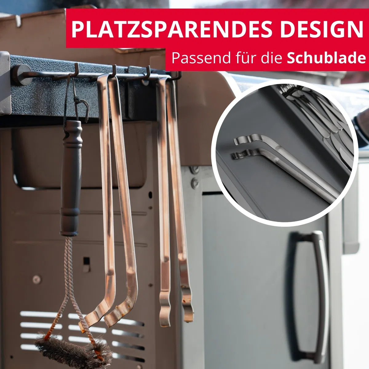 Westmark Grillzange gebogen, hochwertige Barbecuezange, spülmaschinengeeignet, rostfreier Edelstahl, Länge: 33,9 cm, Silber, 12742270