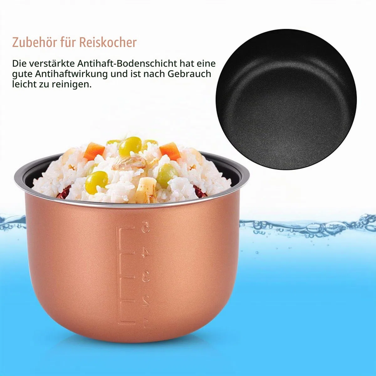 Innentopf – Beschichtung für Reiskocher – Beschichtung des Innentopfs, antihaftbeschichtet, Ersatzzubehör für Reiskocher, 1,5 l, 1,6 l