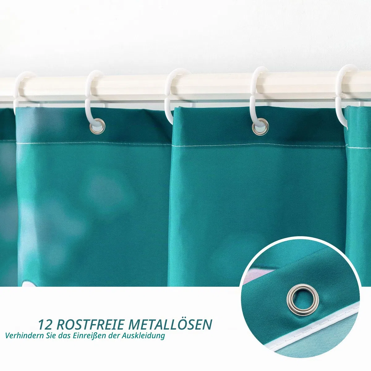 LIGICKY Japanischer Stil Duschvorhang für Badezimmer Durable Wasserdicht Stoff Duschvorhänge für Home Decor 180 x 180 cm, Pflaume auf blauem Hintergrund Set mit Duschvorhangringen