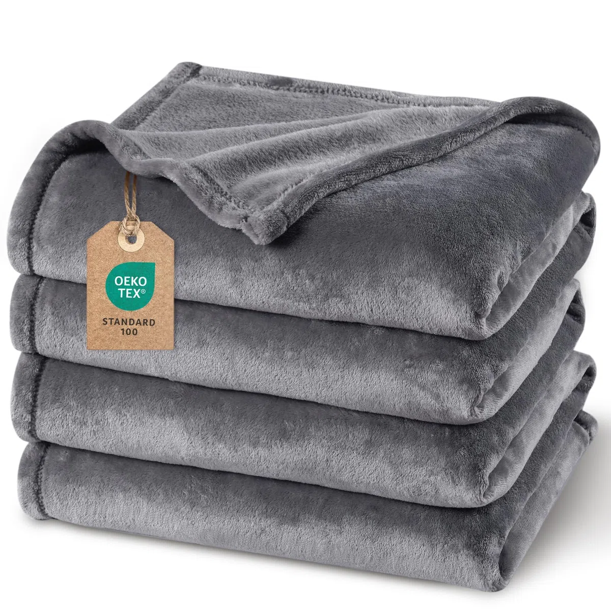 PHF Kuscheldecke Flauschig Fleecedecke 150x200cm - Oeko-Tex Weich Warm Wohndecke, 1PC Decke Blanket für Couch Sofa Bett, Tagesdecken & Kuscheldecken, Sofa überwurfdecke, Grau
