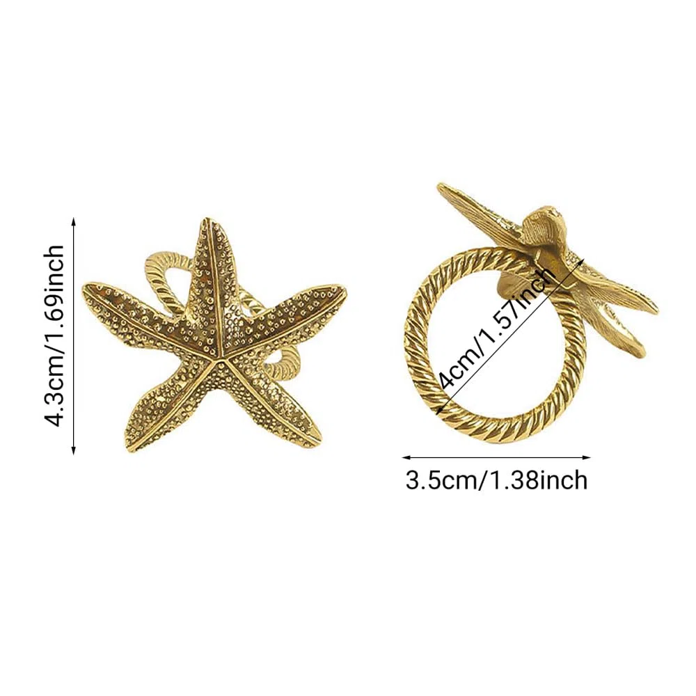 Serviettenringe, 6 Stück Serviettenschnallen Im Ozean-Stil, Hummer, Seestern, Muschel, Seepferdchen, Serviettenringehalter für Strandhochzeitsfeiern, Tischdekorationen