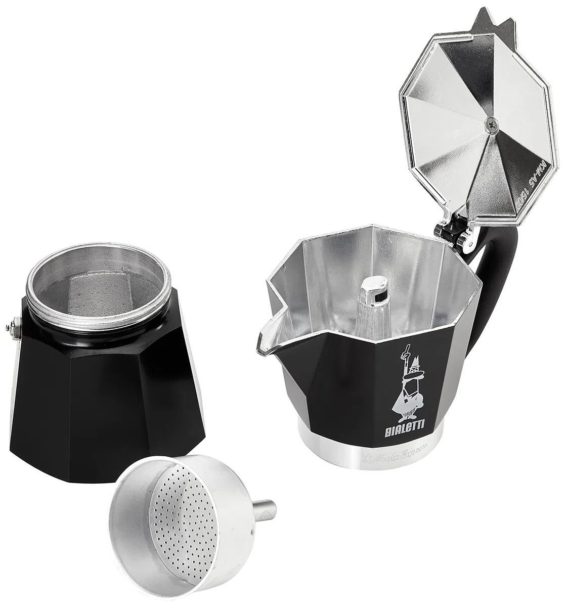 Bialetti Espressokocher Grün Rot Weiß 1/2 Tasse halbe Tasse