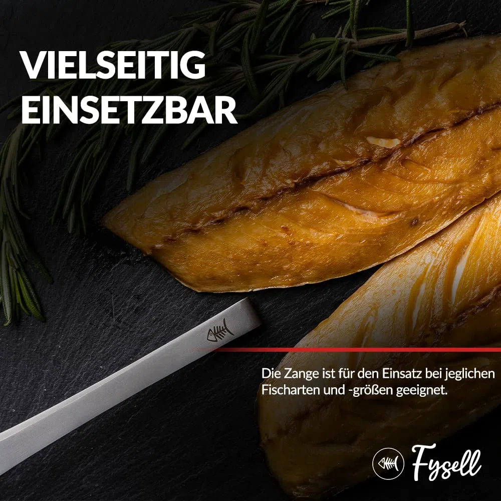 Grätenzangen 3er Set für Fisch aus gebürstetem Edelstahl – Grätenpinzette mit geradem Kopf – Fischpinzette zum präzisen Entfernen von Fischgräten – rostfrei & spülmaschinenfest