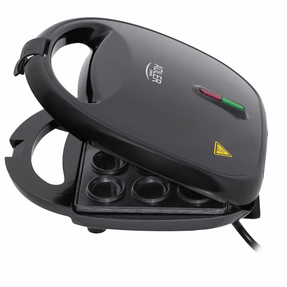 ADLER EUROPE AD 3071 Nuss-Maker, Nussbackautomat, Nusskeksbereiter für 12 Kekse, Antihaftplatten, 2-minütiger Backzyklus, Cool-Touch-Griffe, 750W, Schwarz – Perfekt für frische, knusprige Kekse