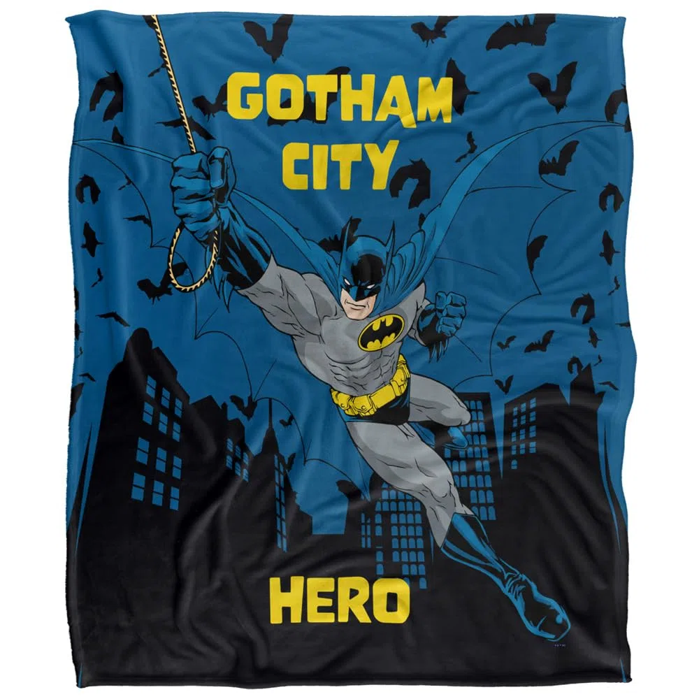 LOGOVISION Batman Silky Touch Kuscheldecke, superweich, 152 x 127 cm