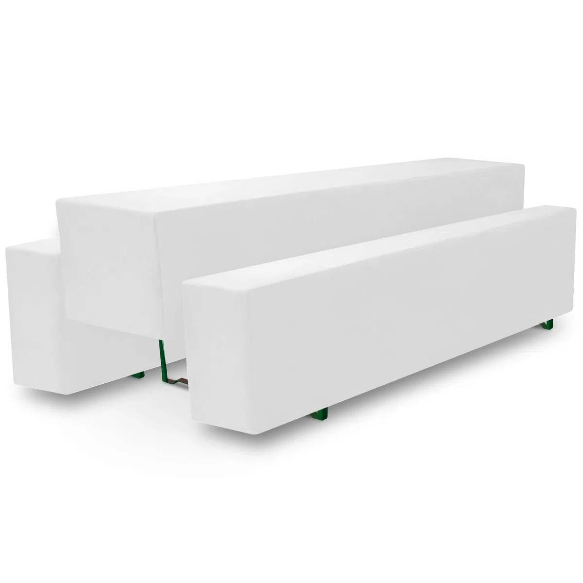 Beautissu Bierbank Hussen & Biertisch Husse Set 3 TLG. Halblang – Edles Hussen Komplettset 50 cm breite Festzeltgarnitur mit Oeko-TEX Siegel in Weiß - Basic M