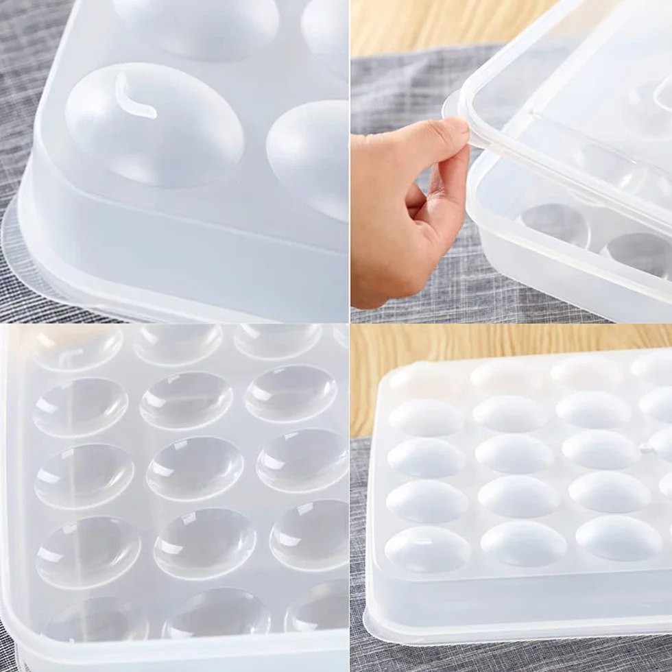 Eier Behälter, Eier Behälter Mit Deckel, Eierbox Aus Kunststoff, Eierbehälter mit Decke, für 30 Eier, Tragbare Ei Aufbewahrungsbox, für Kühlschrank