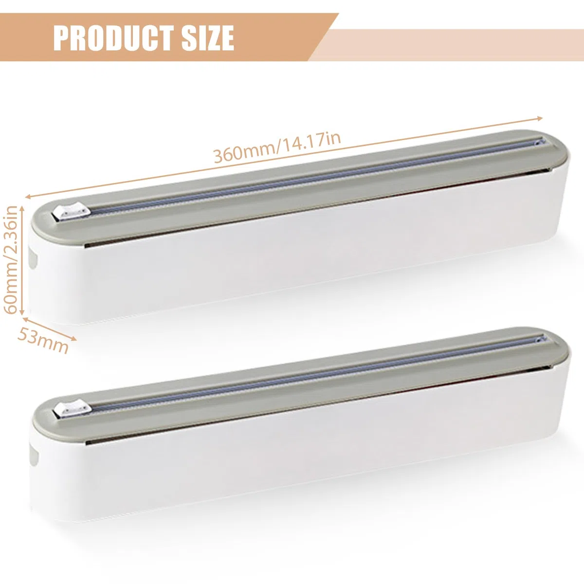 2 Stück Magnetischer Frischhaltefolienspender - Abs Folienabroller Mit Cutter & 2-in-1 Schneidemodus (Gerade/Gezackt) - Ideal Für Frischhaltefolie, Alufolie & Backpapier Bis 30cm