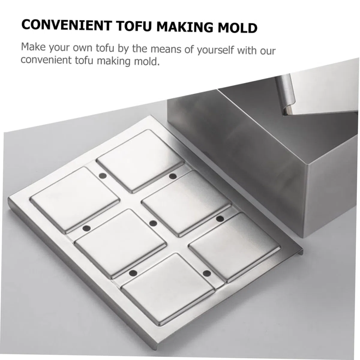 Tofu Presswerkzeug aus Edelstahl 304 Praktische Tofu Kasten zum Selbermachen von Bohnenquark Spülmaschinenfest Silberfarben Geeignet für Küchengebrauch zu Hause