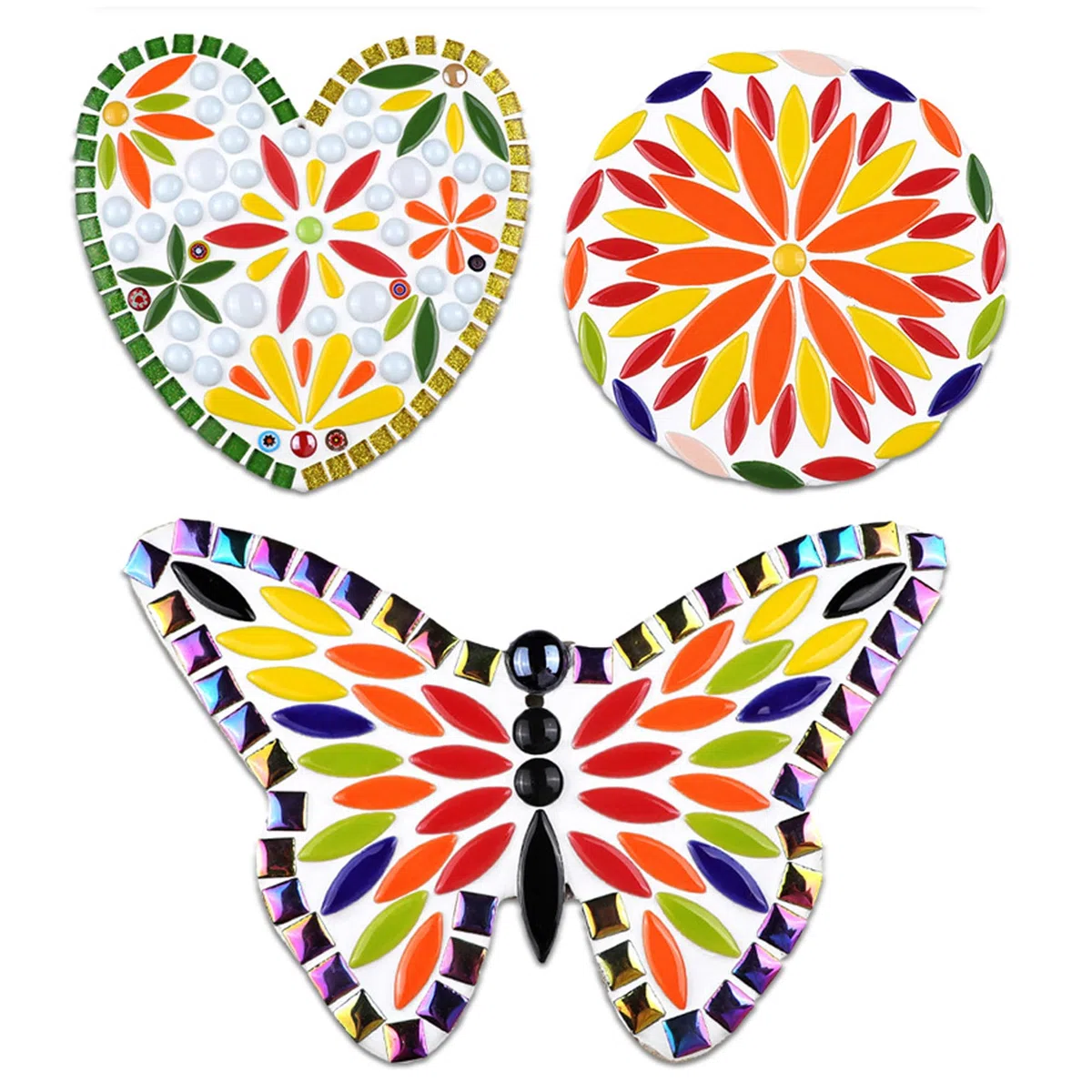 500g/Set Blütenblatt Mosaik Fliesen Blatt Blütenblatt Keramik Fliesen zum Basteln, DIY Mosaik Herstellung Steine für DIY Herstellung, Handwerk, Hobby, Kunst und Wanddekoration (Mixed colours)