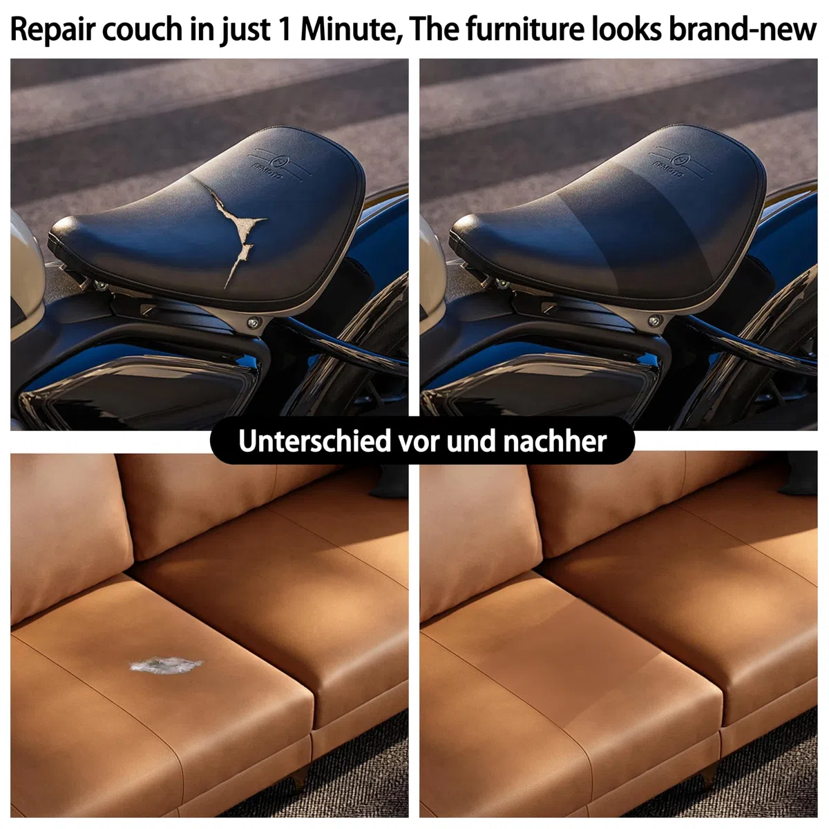 Leder Reparatur Set,40x160 cm kunstleder selbstklebend, Kunstleder Reparaturset Flicken für Möbel, Sofas, Autositze, Sofas, Jacken,Schwarz