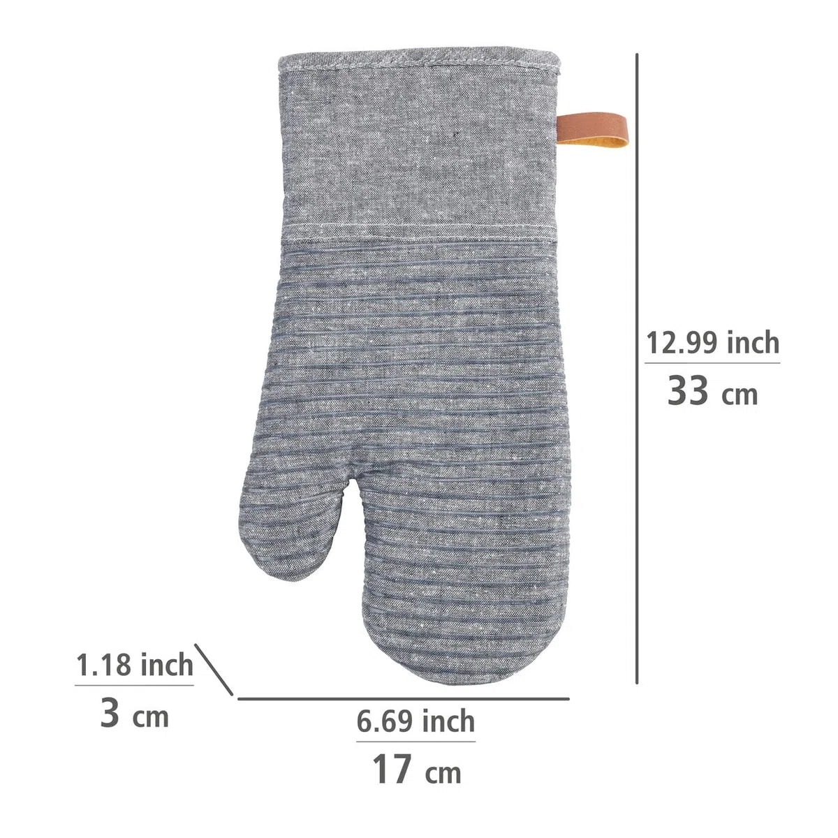 Topfhandschuhe Ada Stripes Grau