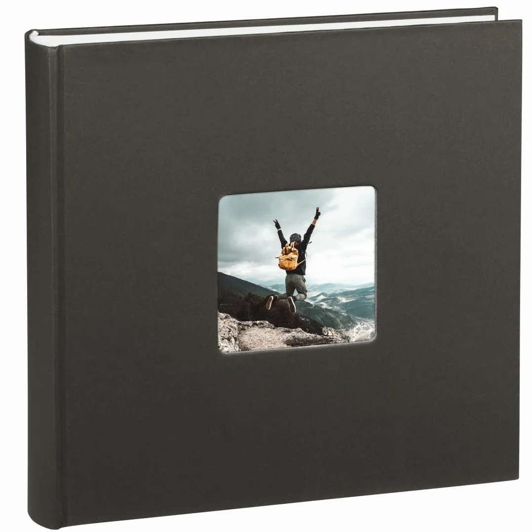 Hama Fotoalbum Jumbo 30x30 cm (Fotobuch mit 100 weißen Seiten, Album für 400 Fotos zum Selbstgestalten und Einkleben) schwarz