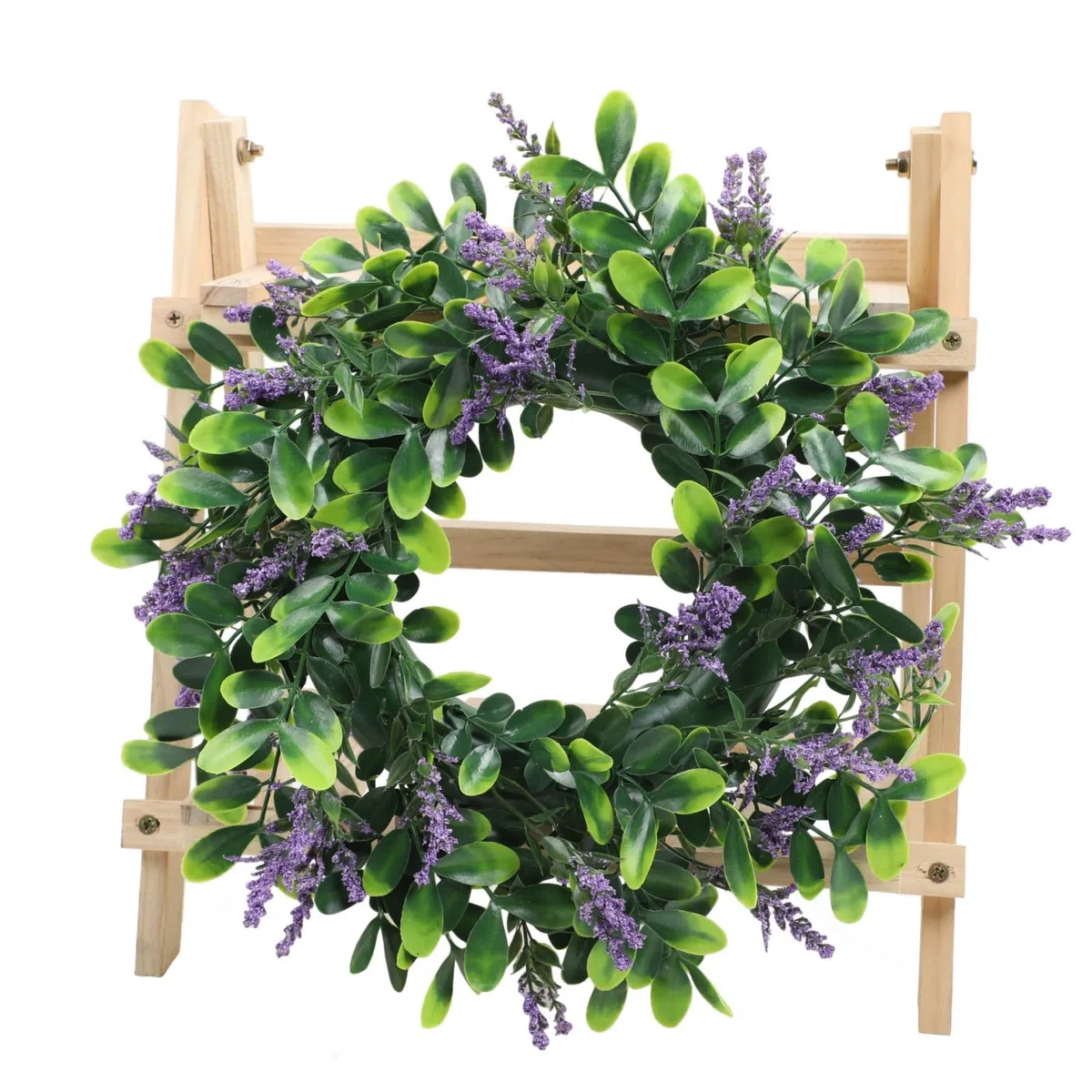 35cm Eukalyptus Türkranz mit Lavendel, Künstlicher Grün Pflanzen Kranz, Moderner Türkranz für Haustür Wohnzimmer, Alljährliche Heimdekoration