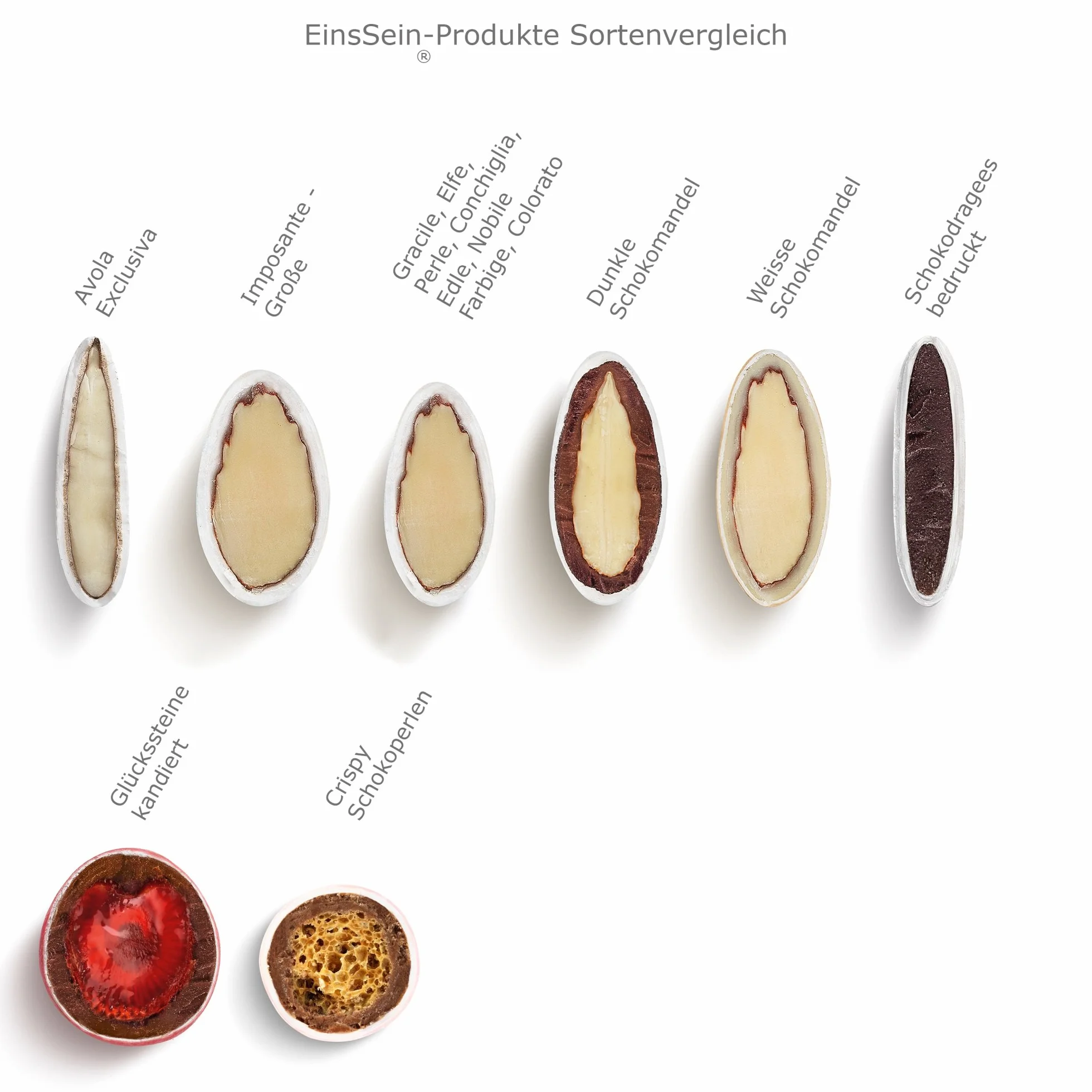 EinsSein 1kg Hochzeitsmandeln Imposante Weiß Matt | ca. 200 Stück Premium Zuckermandeln für Hochzeit Taufe & Gastgeschenke | Mandeln Bonboniere Confetti Badem Sekeri Taufmandeln