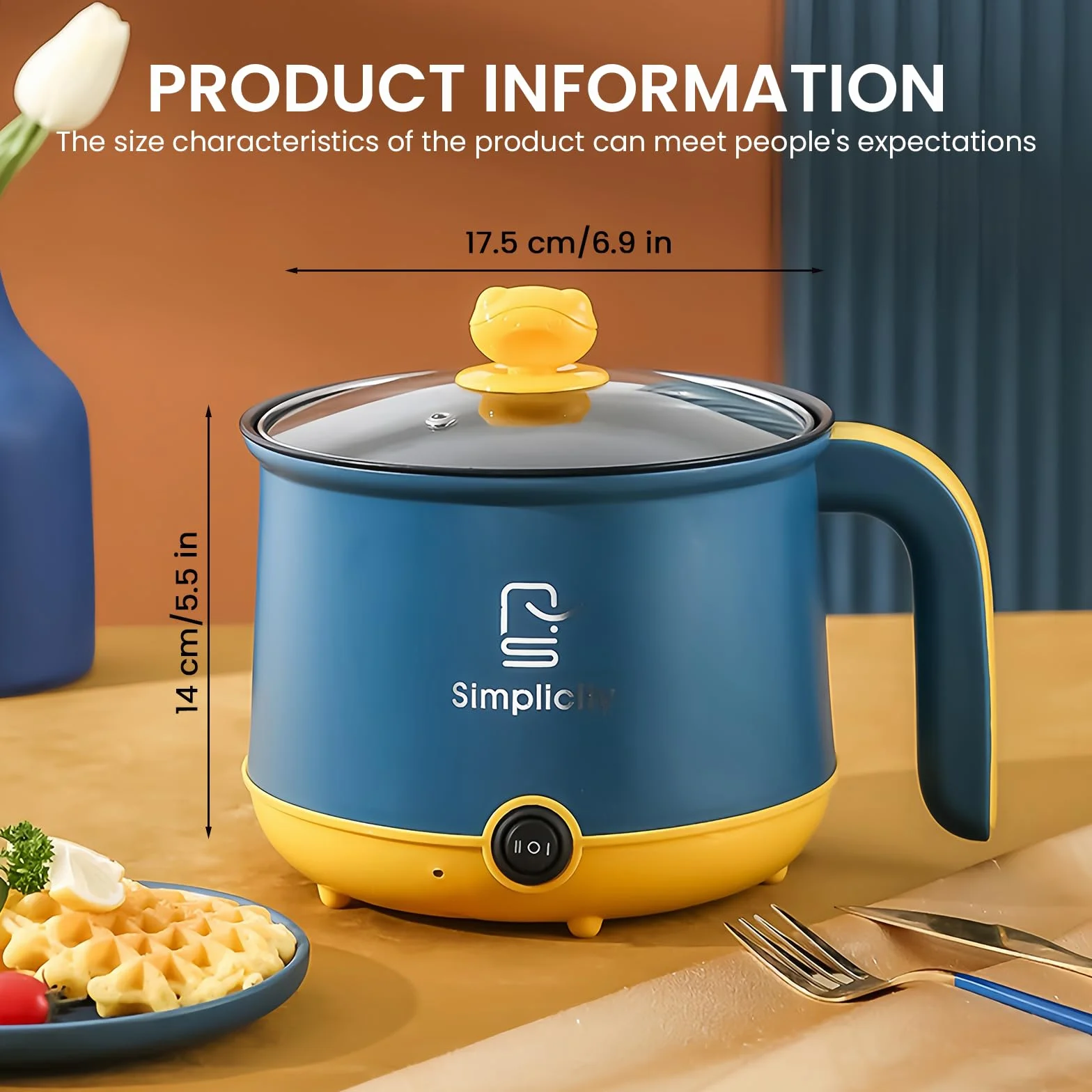 Elektrischer Hot Pot Mit Dampfgarer, Elektrische Hot Pot 1.8 L, Tragbare Mini Antihaft Multikocher, Schneller Ramen Kocher, Tragbare Antihaft Topf Für Zuhause, Büro, Schlafsaal