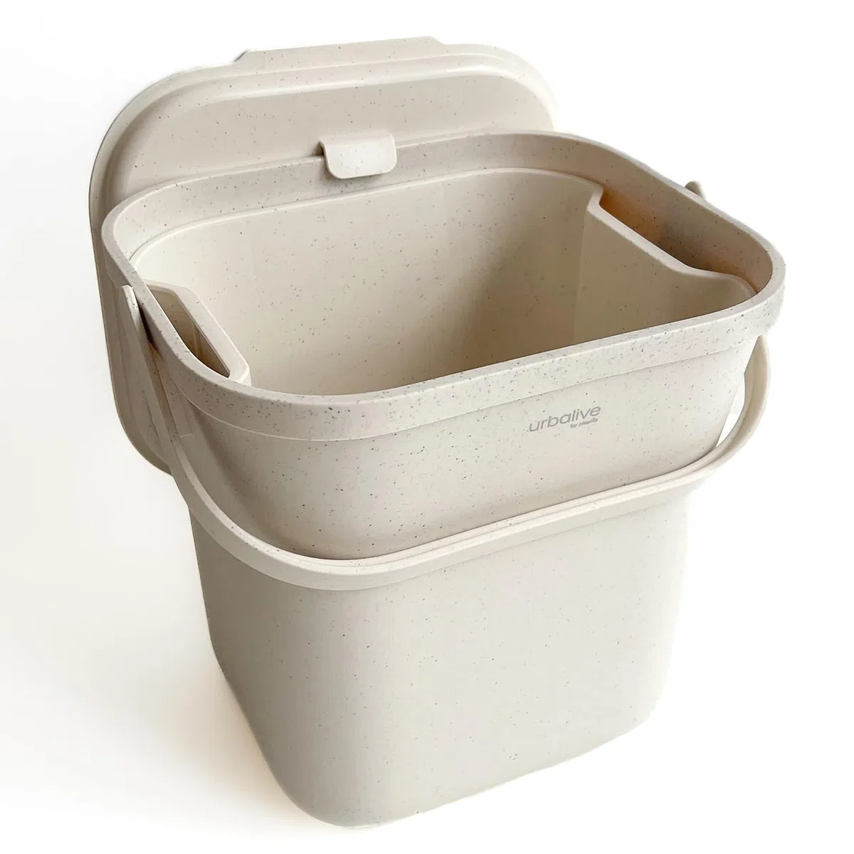 Urbalive Design Biomülleimer Küche 8L mit herausnehmbarem Sieb - Komposteimer Küche mit Deckel - Kleiner Mülleimer für alltäglichen Biomüll - Spülmaschinenfest, mit Kaffeesatz-Beimischung hergestellt