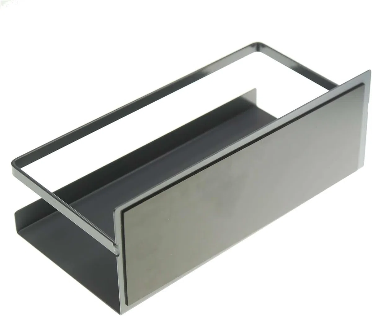 Luchs – 2er Set Magnetisches Regal für Kühlschrank aus Edelstahl, Hängeregal, Küchenregal, Gewürzregal, Kühlschrank Regal, Organizer inkl. 4 Haken (Anthrazit)