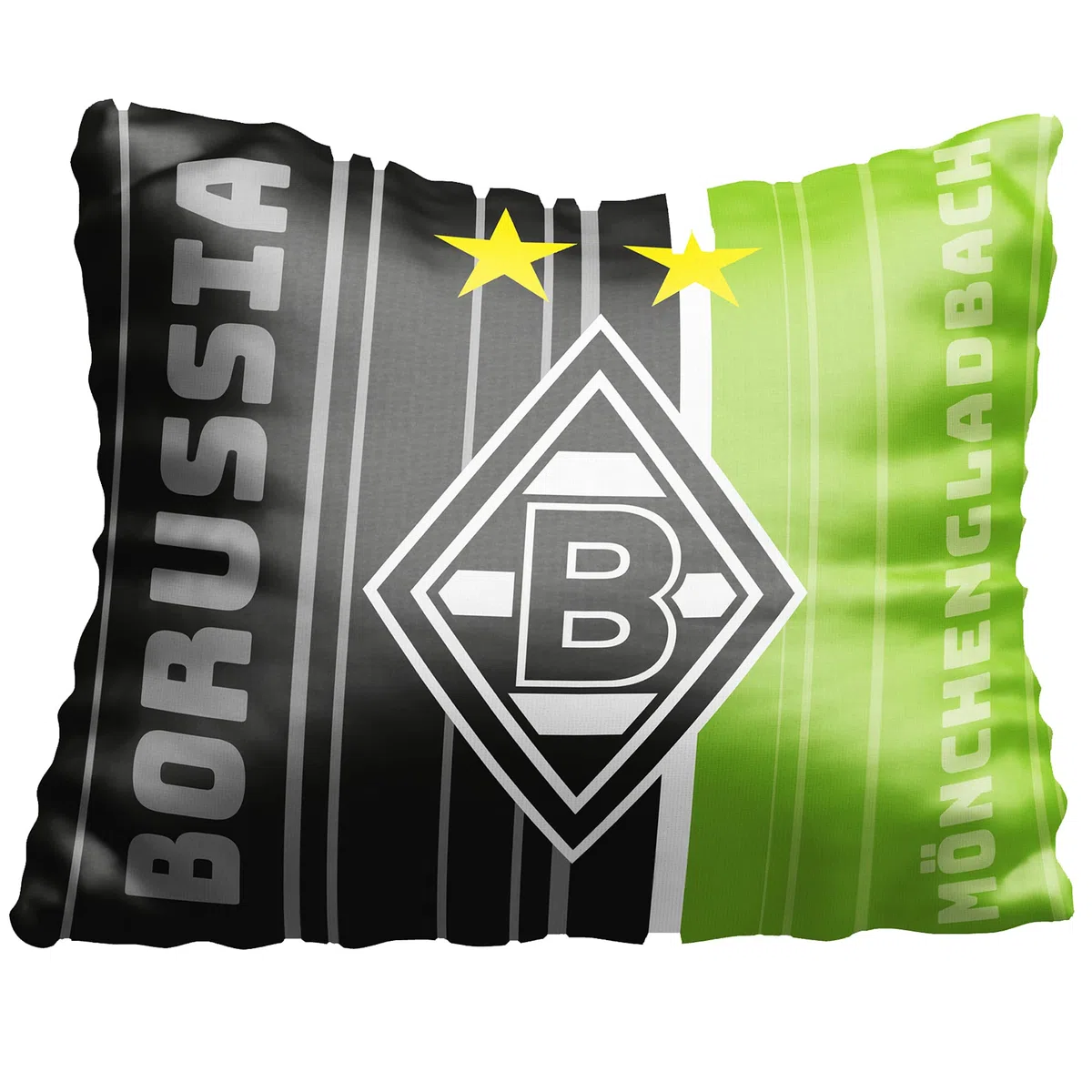 Borussia Mönchengladbach Wende-Kissen Die Fohlen-Elf 40x40 Schwarz Weiß Grün Fußball Borussia Park VfL 1900 Bundesliga Fankissen Kuschelkissen Dekokissen Kopfkissen Meister Polster z. Bettwäsche