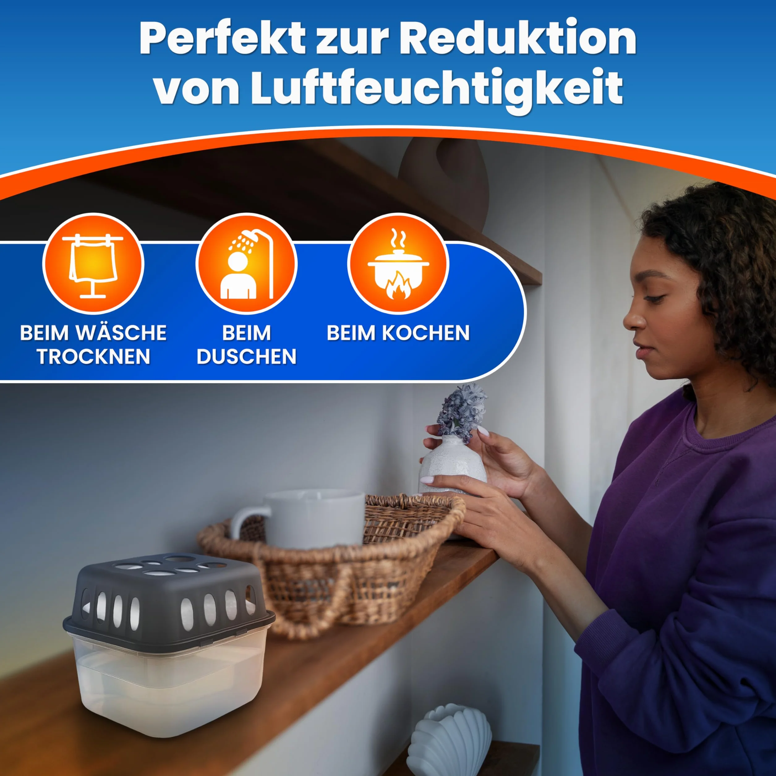 4x Luftentfeuchter ohne Strom + 8x 400g Luftentfeuchter Nachfüllpack - Raumentfeuchter bis 40m² für Keller, Bad uvm - Entfeuchter und Luftentfeuchter Granulat im Set - Schutz vor Schimmel