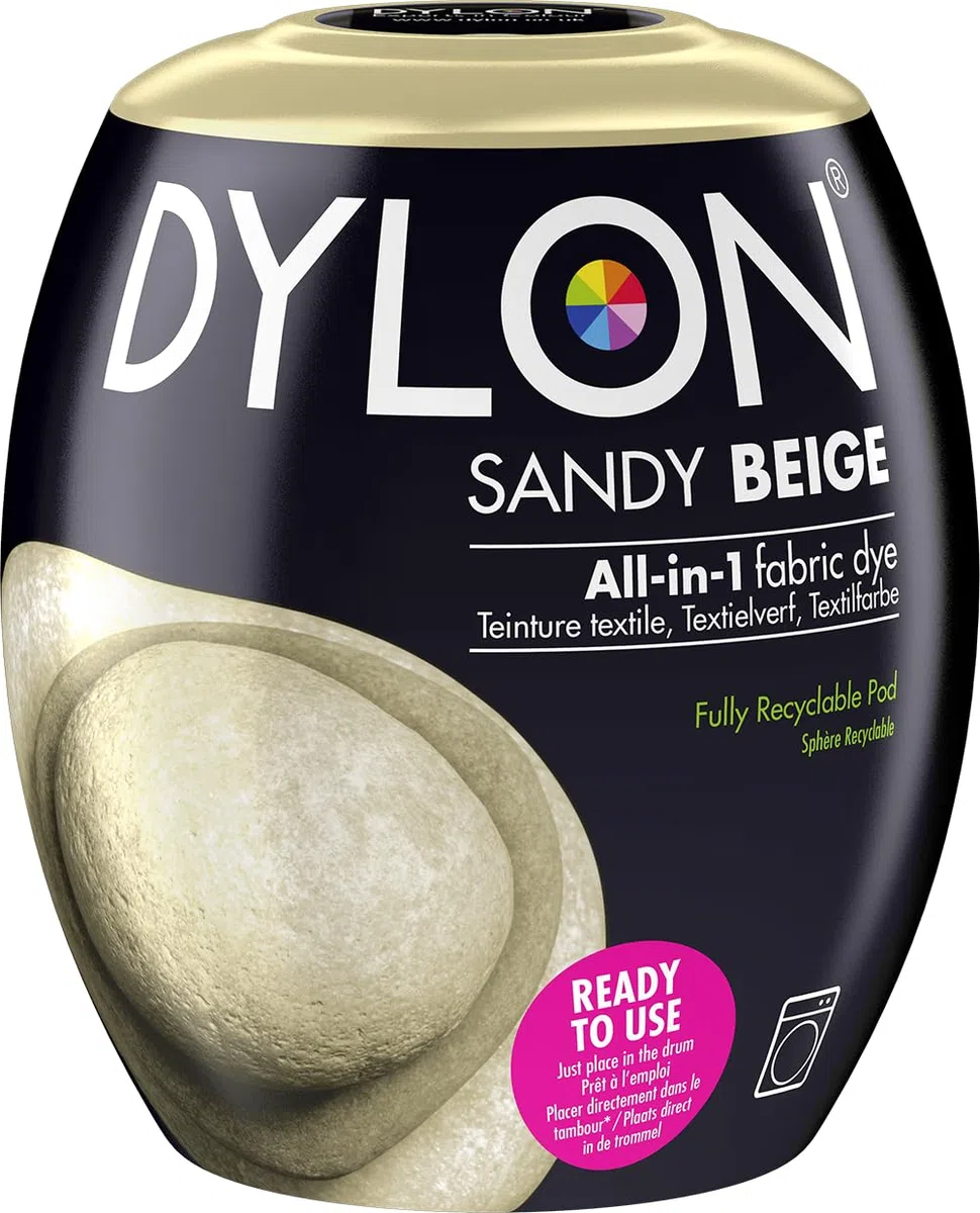 Dylon Maschine Dye Pod, Sandy Beige, 8.5 x 8.5 x 9.9 cm