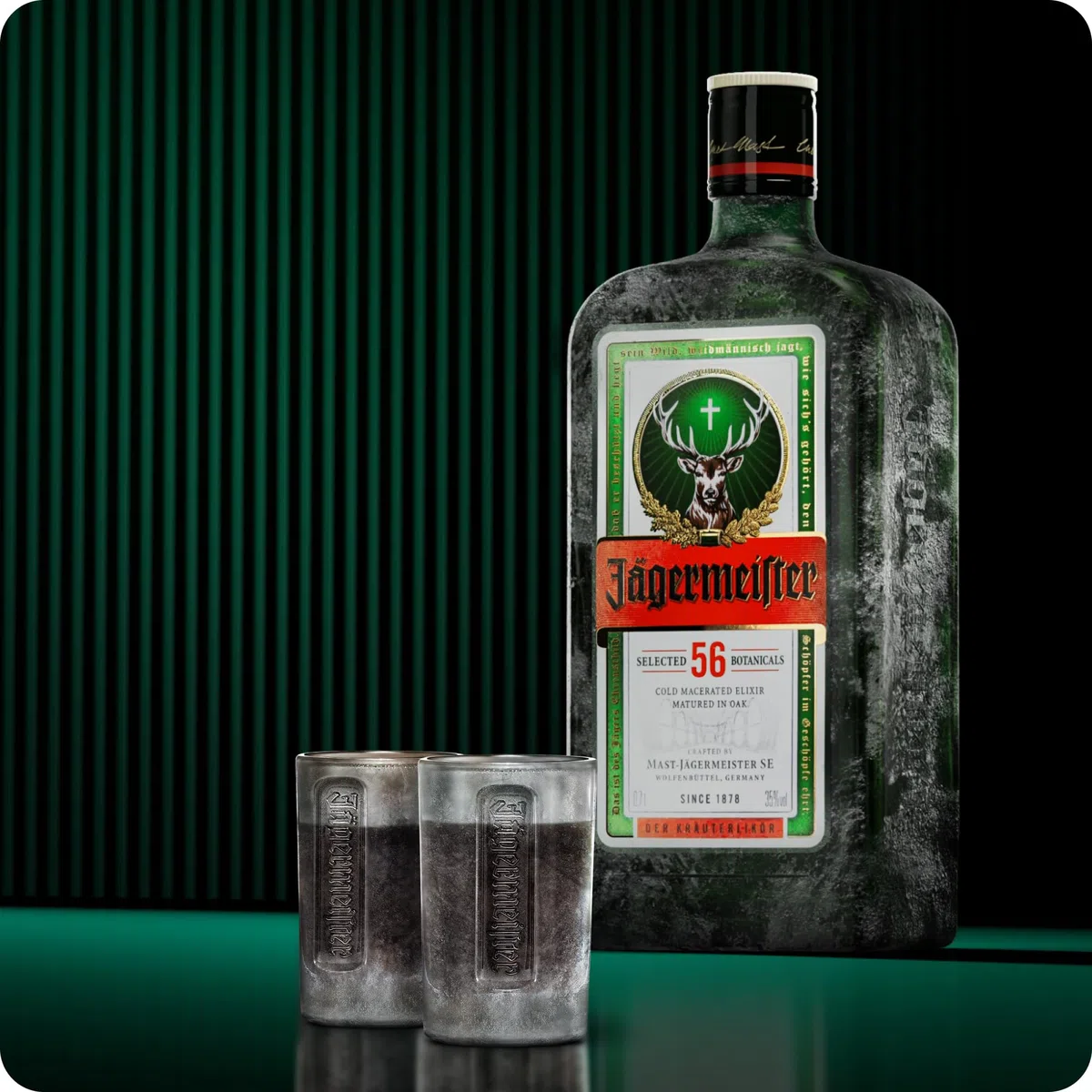 Jägermeister Shotgläser Set 2cl - 6er Set Schnapsglas - Spülmaschinenfest und Standfestes Likörglas - Das Original - Schnaps und Likör Glas