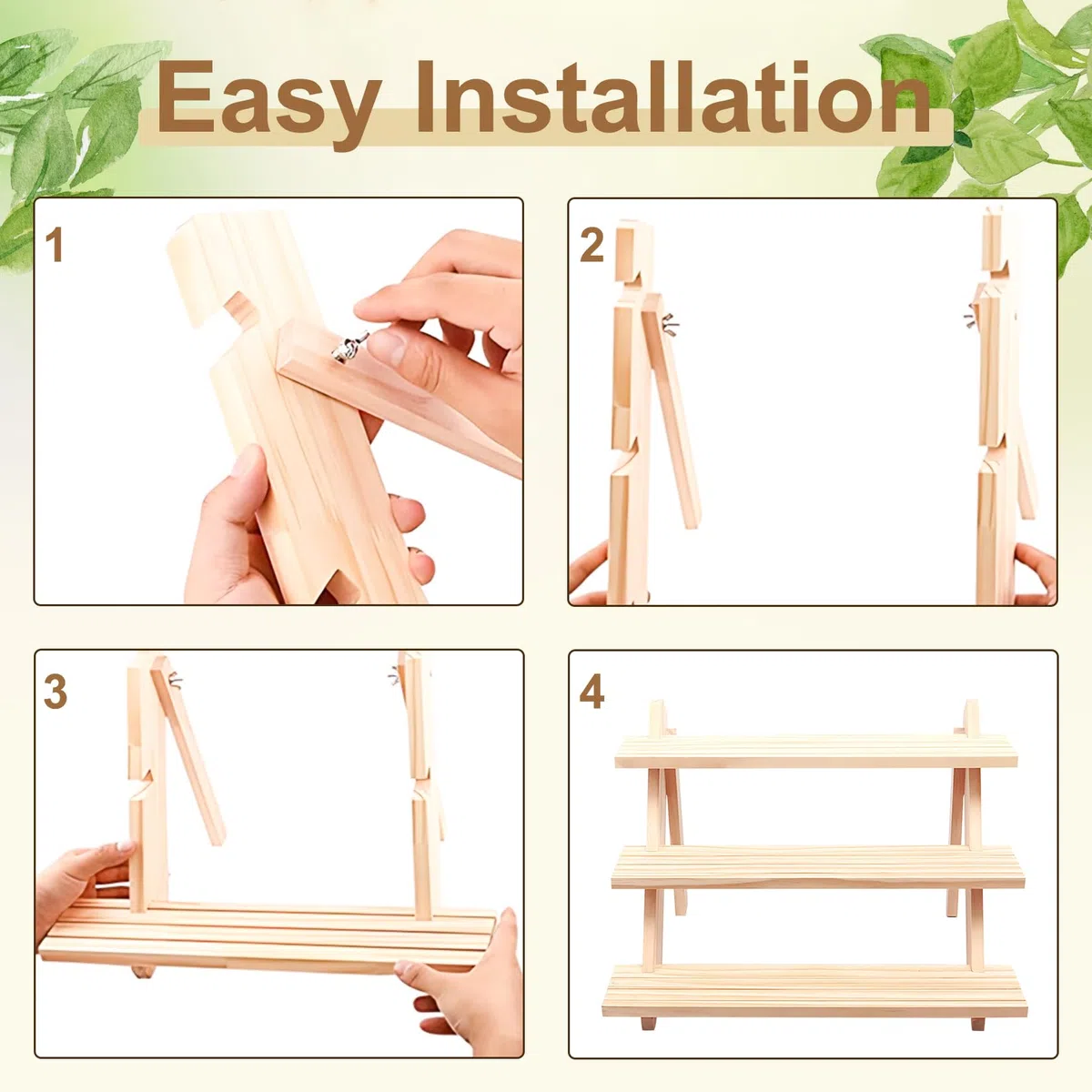 3-Tier Display Ständer Holz Ohrring und Ringhalter Display Riser Regal mit Nut Abnehmbarer Schmuckkarten Ausstellungsständer für Parfume Figuren Kosmetik Sammlerstücke Cupcake Gewürz
