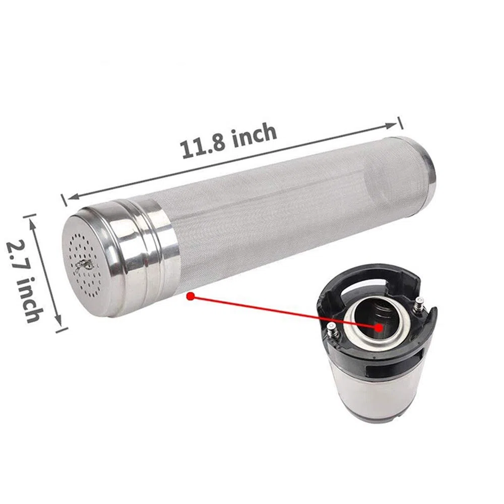 Beer Dry Hopper Filter,Merrday Stainless Steel Hop Strainer Micron Mesh Beer Filter Cartridge (2.8 X 11.8 inch)