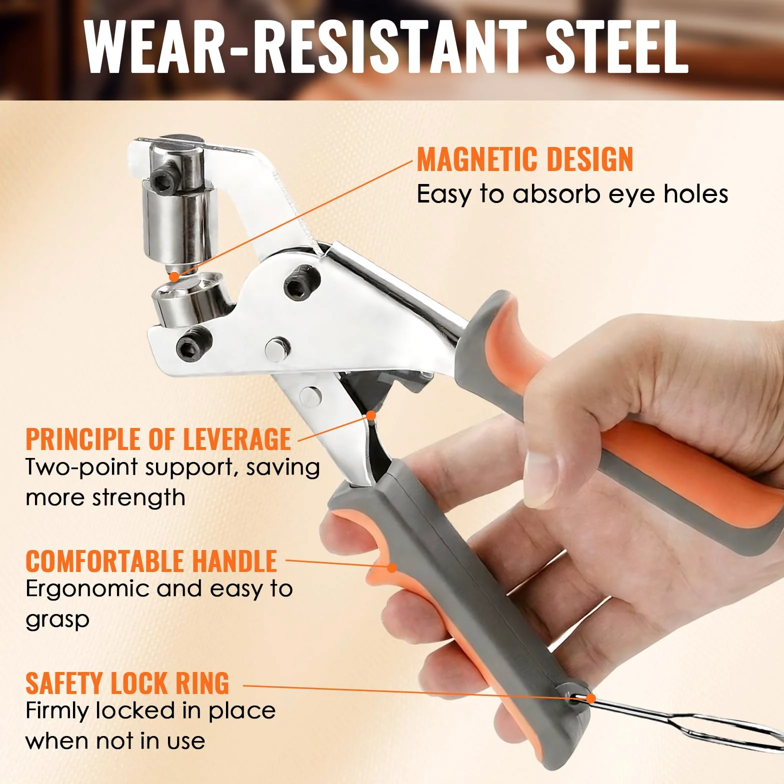 Ösenzange für planen & Stoffe - Profi Ösenzange Set mit 200 Ösen (Ø 10mm) - ösen Set, Magnetische Ösenstanze ösenpresse für planen & Stoffe, Leder, Gürtel, Awnings