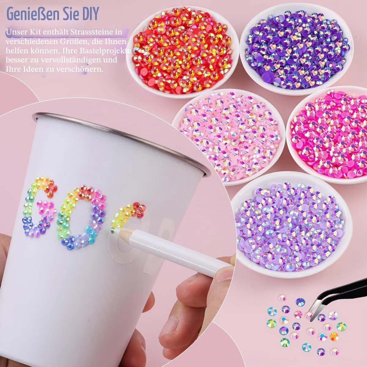 40 Farben 3mm Harz Jelly Strasssteine, 32000 Stück Flachrückseite Bastelsteine, Strass-Set zum Verzieren für Nägel, Schuhe, Handyhüllen, DIY Handwerk & Diamantkunst