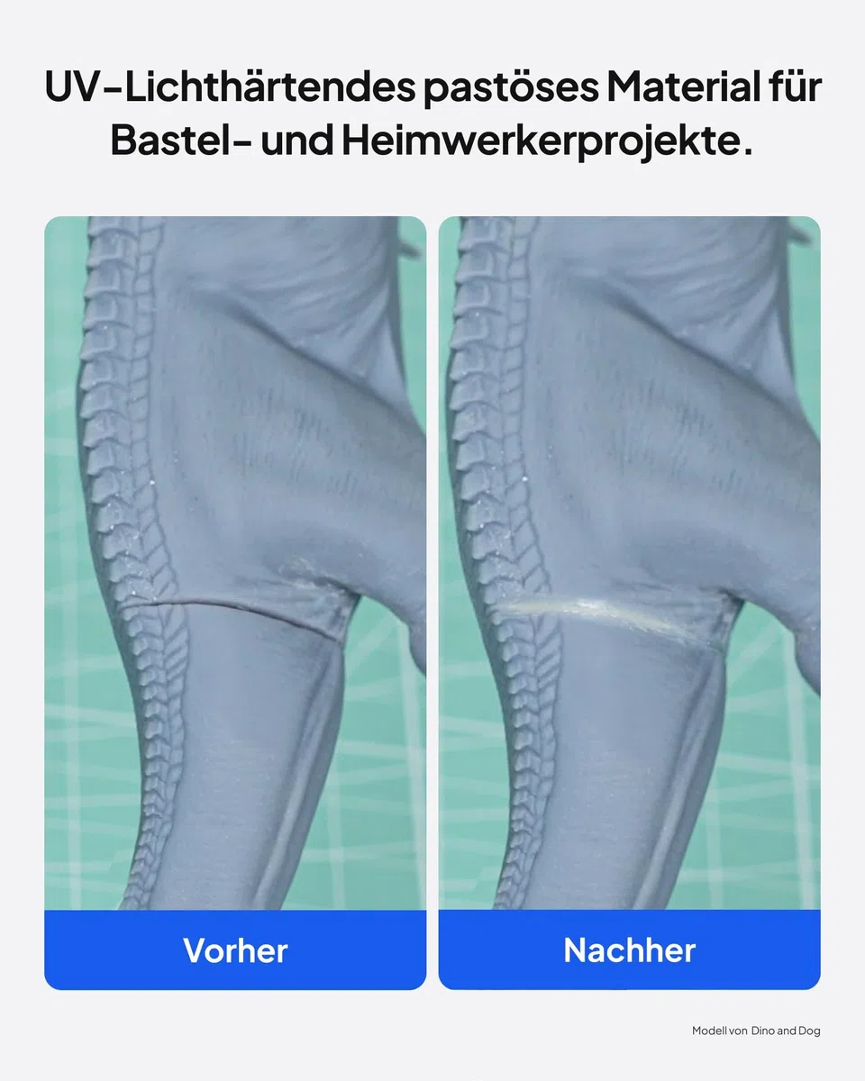 ELEGOO UV-Kitt zum Modellieren, 365–405 mm, UV-Licht, schnell härtender Ton zur Reparatur von Miniaturmodellen (weiß, 60 g)