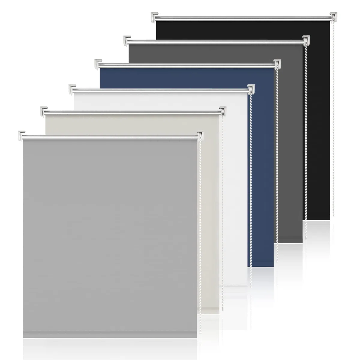 Verdunklungsrollo ohne Bohren Hellgrau B65 x H130 cm Klemmfix Rollo Innenrollo Thermorollo Klemmrollo für Fenster