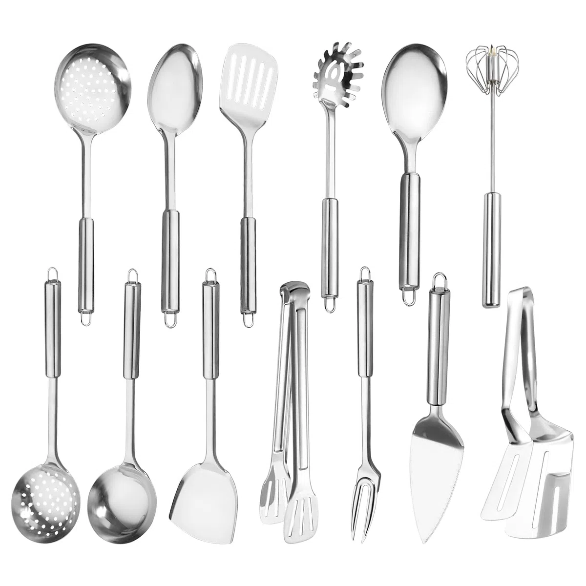 Kottwca Edelstahl Küchenutensilien Set 13 Stück, Wärmebeständig, Kunststoff - frei, Antihaft Hitzebeständiger Küchenhelfer Set, Geschirrspülergeeignet - Ideal für alle Küchenbedürfnisse